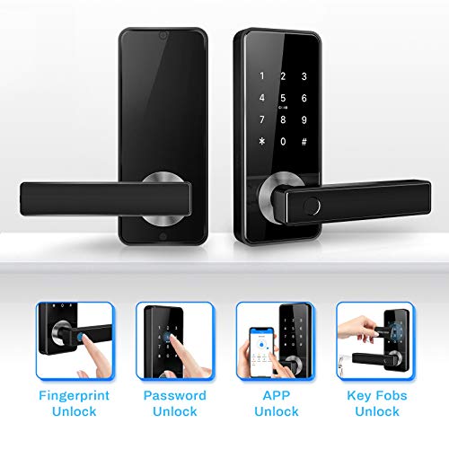 Tiffane Smart Lever Door Lock with Keypad Fingerprint Door Lock Keyless Entry Door Lock Bedroom Door Lock Security for… - Image 2