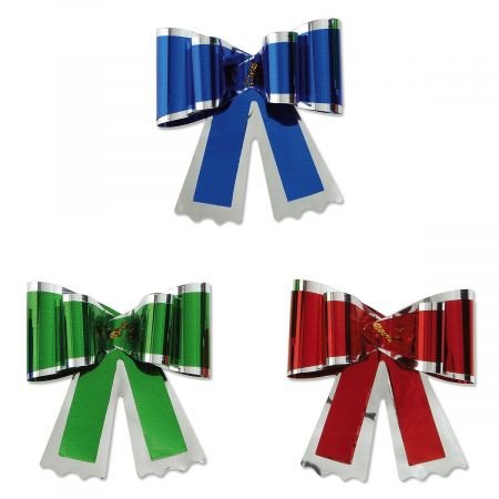 Christmas Metallic Butterfly Knot Pull Bows - 12 bows, 3-1/2