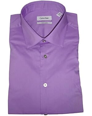 Calvin Klein Men's Long Sleeved Slim Fit Stretch Shirt, Size 16 32-33, Color Lilac