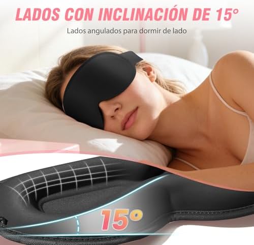 Antifaz para Dormir 100% Opaco, Máscara 3D Sin Presión Ocular — foto 3 de 8