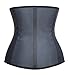 SHAPERX Women 9 Steel Boned Latex Waist Trainer Corset Waist Cincher Body Shaper Slimmer Tummy Control Shapewear Black, SZ1208-Black-M