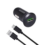 Fast USB C Car charger, Ofspower QC 3.0 Quick USB Car Charger with USB C Cable for Galaxy S8 S8 Plus, LG G5, HTC M8 M9