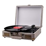 Vinyl Record Player, Portable Suitcase Turntables for Vinyl Records, Belt-Drive 3-Speed Vintage Lp Record Player