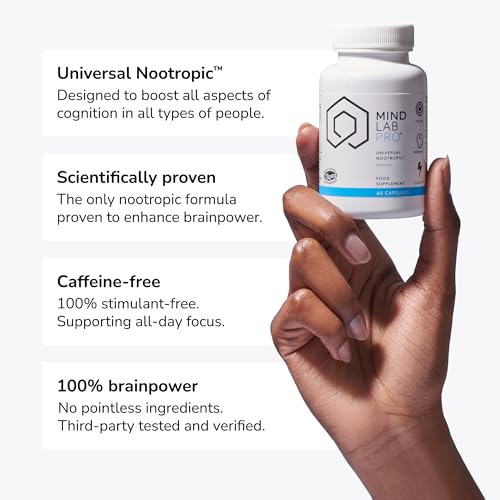 Mind Lab Pro® MLP® v4 Universal Nootropic™ Brain Booster Supplement for Focus, Memory, Clarity, Energy - 60-Count - Plant-Based, Naturally Sourced Memory Vitamins for Better Brain Health, Made in USA