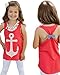 Girls Kids Anchor Vest Sleeveless Summer Clothes Cotton Tank Tops Bowknot T-Shirt (8-9years)