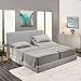 Nestl Split King Sheet Set - 1800 Ultra-Soft Microfiber Bed Sheets - Double Brushed - Deep Pockets - Easy Fit - 5 Piece Set - Bed Sheets & Pillowcases (Split King Size, Light Grey)