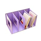 UQueen Creative Wooden DIY Desktop Magazines and Books Storage Box Sorting Bookends Office Kitchen Dish Carrying Shelves (Purple)