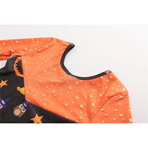 Ukyzddio Dance Loetards for Girls Long Sleeve Sparkle Stars Athletic Gymnastic Leotards Unitards Outfit Orange Size 12
