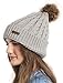 Brook + Bay Pom Pom Beanie Winter Hat for Women - Faux Fur Pompom Warm & Soft, Thick Cable Knit Hats - Cold Weather Cute Knitted Cap