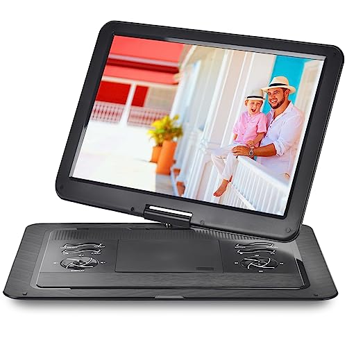 YOOHOO 19.6" Portable DVD Player for Car and Kids with HD Big Screen 17.1 Inch Large Format Compatible with All Regions, Multiple Regions, Auto DVD Player for Kids