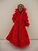 An Amazing Red Floor Length Fur Coat Made for the Barbie Doll Only Coat No Other Clothing