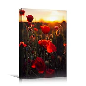 signwin Canvas Wall Art Red Fields Bohemian Colorful...