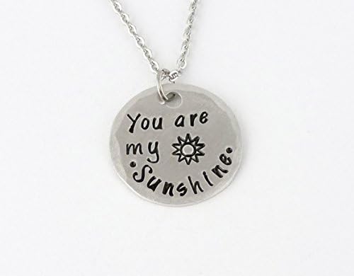 You Are My Sunshine Hand Stamped Necklace - Aluminum with Stainless Steel Chain