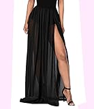 Momtuesdays2 Women Split Mesh Skirt See-Through Beach Party Maxi Skirts