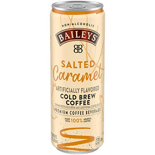 Baileys Non-Alcoholic Salted Caramel Flavored Cold Brew Coffee, 11 fl oz Can (Pack of 12)