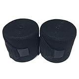Russian Knee Wraps with Velcro for Weightlifting, Crossfit (Black)