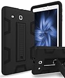 Galaxy Tab E 9.6 Case,KAKA[Kickstand Feature]Three Layer Hybrid Heavy Duty Shockproof Anti-Slip Protective Case for Samsung Galaxy Tab E Wi-Fi/Tab E Nook/Tab E Verizon 9.6-Inch Tablet,Black