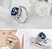 Yoursfs Navy Blue Lantern Ring 18K White Gold Plated Popular Luxury Engagement/Wedding Dainty Zirconia CZ Rings for Women