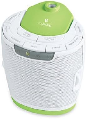 SoundSpa Lullaby Sound Machine with Auto-Off Timer and Rotating Picture Projector in White/Green