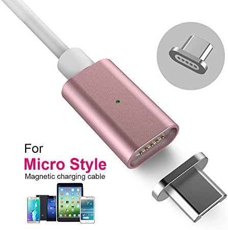 Jiaguoe CX3 Magnetic Charging Cable For Android,Stronger Magnetic And Fast Magnetic Charging,For Samsung, LG, Google,HTC, Huawei, Motorola, Nokia, Xiaomi, Black Berry, Sony, Oppo ect. (Rose Gold)