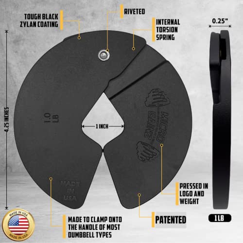 Micro Gainz NEW 1LB Dumbbell Fractional Weight Plates 4 Piece Designed
