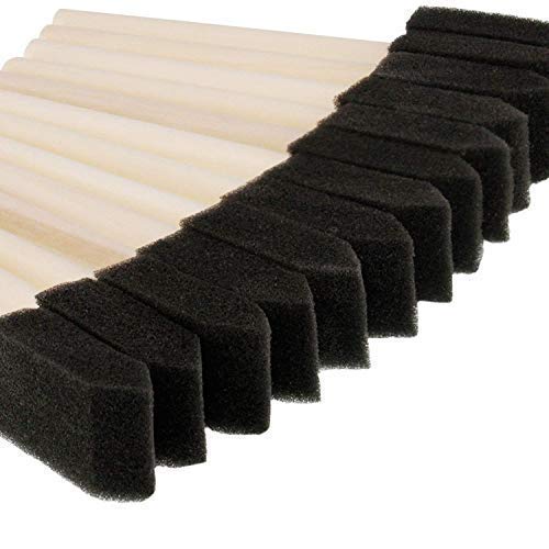 JMAF 1 inch Foam Sponge Wood Handle Paint Brush Set (30 PCS) - Lightweight, Durable and Great for Acrylics, Stains, Varnishes, Crafts, Art