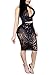 PinkQueen Women's Crop Top Midi Skirt Seguins Club Dresses Two Piece Set