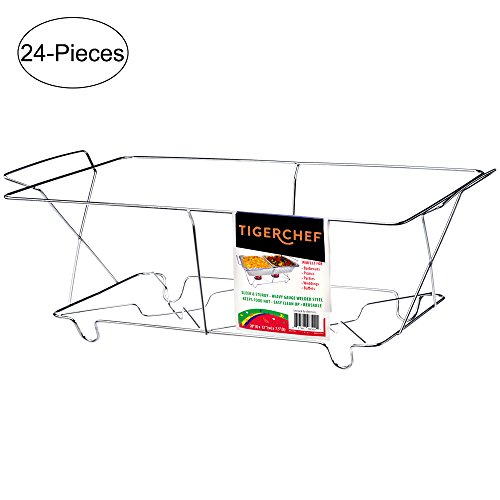 TigerChef TC-20537 Buffet Chafer Food Warmer Chrome Wire Frame Stand, Full Size (Pack of 24)