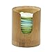 TANUMI Makeup Remover Pads Container - Natural Shape Organic Wild Bamboo | Premium Quality Holder & Storage for Cotton Ball, Pad, Rounds | Zero Waste Bathroom Organizer 4.5 x 4.5 x 5 Inch (1 Pack)