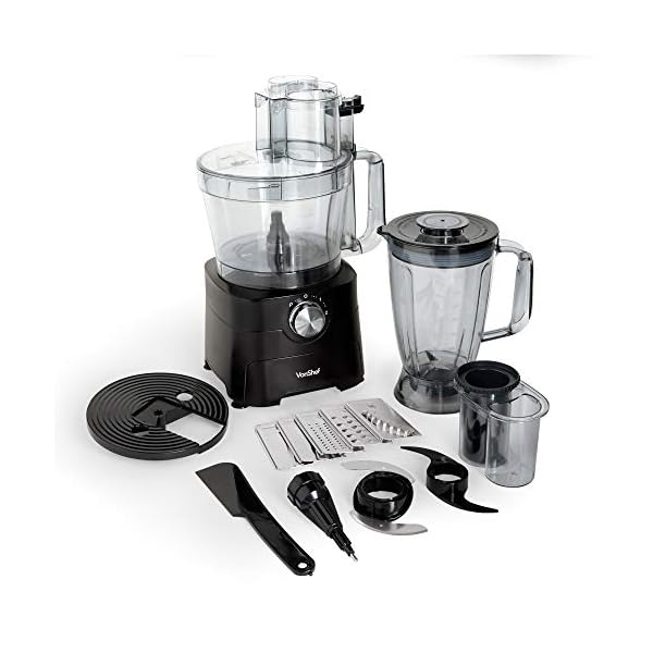 VonShef-Food-Processor--1000W-Multifunctional-8in1-Chopper-Mixer-with-Dough-Blade-Spatula-Shredder-Medium-Fine-Grater-Slicer--35L-Bowl-18L-Jug-2-Speed-Settings-Pulse-Function VonShef Food Processor – 1000W Multifunctional 8in1 Chopper, Mixer with Dough Blade, Spatula, Shredder, Medium / Fine…