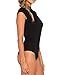 Cheapcotton Women's Cut-Out Detail On Back Bodysuit (S, Black)