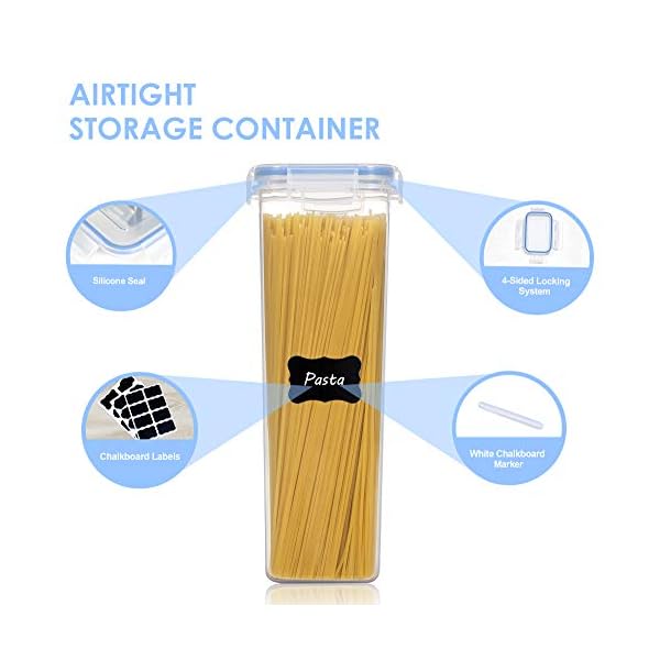 Vtopmart 2.8L Cereal Containers for Storage,Plastic BPA Free Kitchen Pantry Flour Storage,Dry Food Keepers,Set of 4 with…