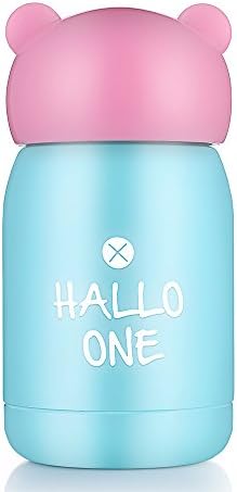 ONE IS ALL GYBL140 145ML Portable Mini Travel Thermo Mug, Vacuum Insulated Stainless Steel Thermos Water Bottle, Coffee Thermos &amp; Vacuum Flask, 144g (Pink+Blue)