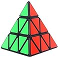 Pyramid Cube Speed Cube Glow in Dark Magic Speed Cube 3-D Brain Teasers IQ Puzzles for Kids and Adults (Black Background Sticker)
