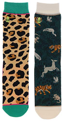Woven Pear Women's Wild Thing Animal Theme Crew Socks (2Pr), Cotton Blend - Thumbnail 6