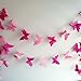 YCT 3D butterfly decorative garland -110 inch long, a set of 2. (Pink)