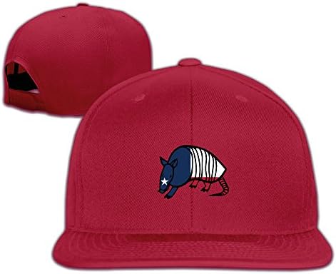 Classic Armadillo Texas Flag Sun Cap Girls Adjustable Red