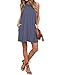 AUSELILY Women's Summer Dress Sleeveless Floral Mini Dresses with Pockets Bohemian Dress 2025 New Purple Gray M