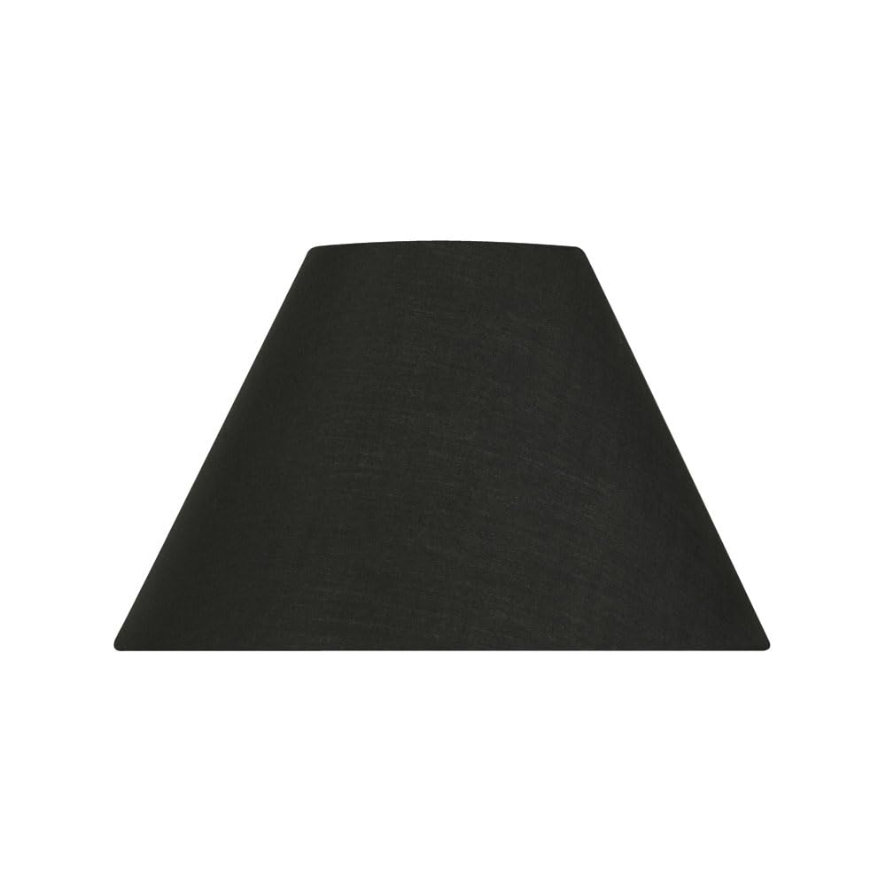 Oaks Lighting 12-inch Cotton Coolie Shade, Black, S501/12 BK