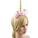 Mwfus Shining Unicorn Horn Ears Flower Headband Halloween Cosplay Costume Party Headdress