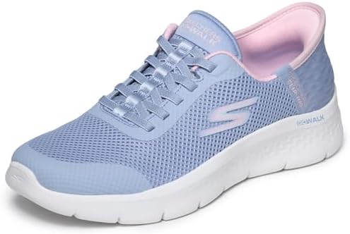 GO Walk Flex Grand Entry sin Cordones para Mujer, Periwinkle Textile Pink Trim, 42 EU