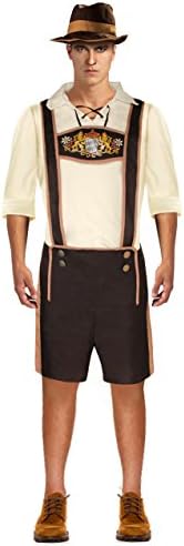 Lusiya Men's Bavarian Guy Oktoberfest Costume Brown Medium