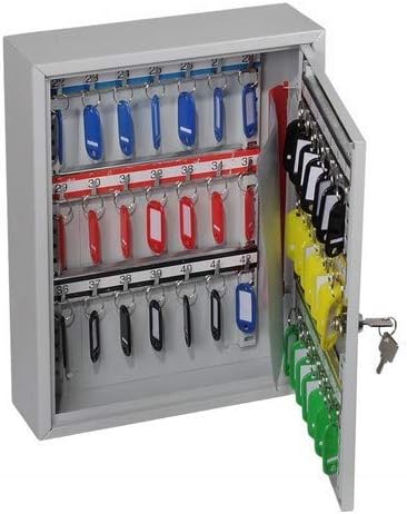 Phoenix Safe Company - KC0601K Commercial Key Cabinet - 42 Hooks, Light Grey, 8x27x35 cm - 42 Hooks - Image 5