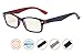 CessBlu Blue Light Filter Eyeglasses Readers,Anti Blue Rays,UV Protection,Computer Reading Glasses for Men Women(Black-Red) +1.25