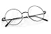 Agstum Retro Round Metal Non-Prescription Eyeglasses Frame with Spring HInge Clear Lens (Black, (Medium size) 46)