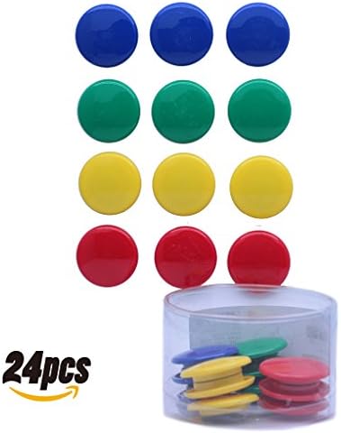 Lucky Cion 40mm Whiteboard/Refrigerator Magnet 24pcs/Tub Display-Assorted Colors