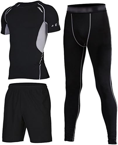 YAANCUN Fitness Gym Clothing Set Fitness Sports Running Yoga Athletic Suit Lightweight Sport Clothing for Men Compatible for Running Gym Basketball and Daily Casual