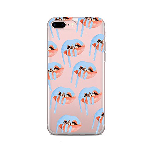 iPhone 7 (4.7" Screen), Kylie K Jenner Cosmetics Sexy Lip Kit Candy Koko Kardashians Yeezy Sexy Transparent Clear Case Cover Funny Sexy Soft TPU Case for iPhone 7 4.7 inch Mus Co. (Blue Frost Lips)