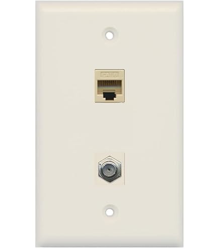 Placca A Parete Decora Riteav Con 1 Porta HDMI, 1 Porta 3.5 Mm E 1 Porta CAT5e Ethernet - Colore Bianco