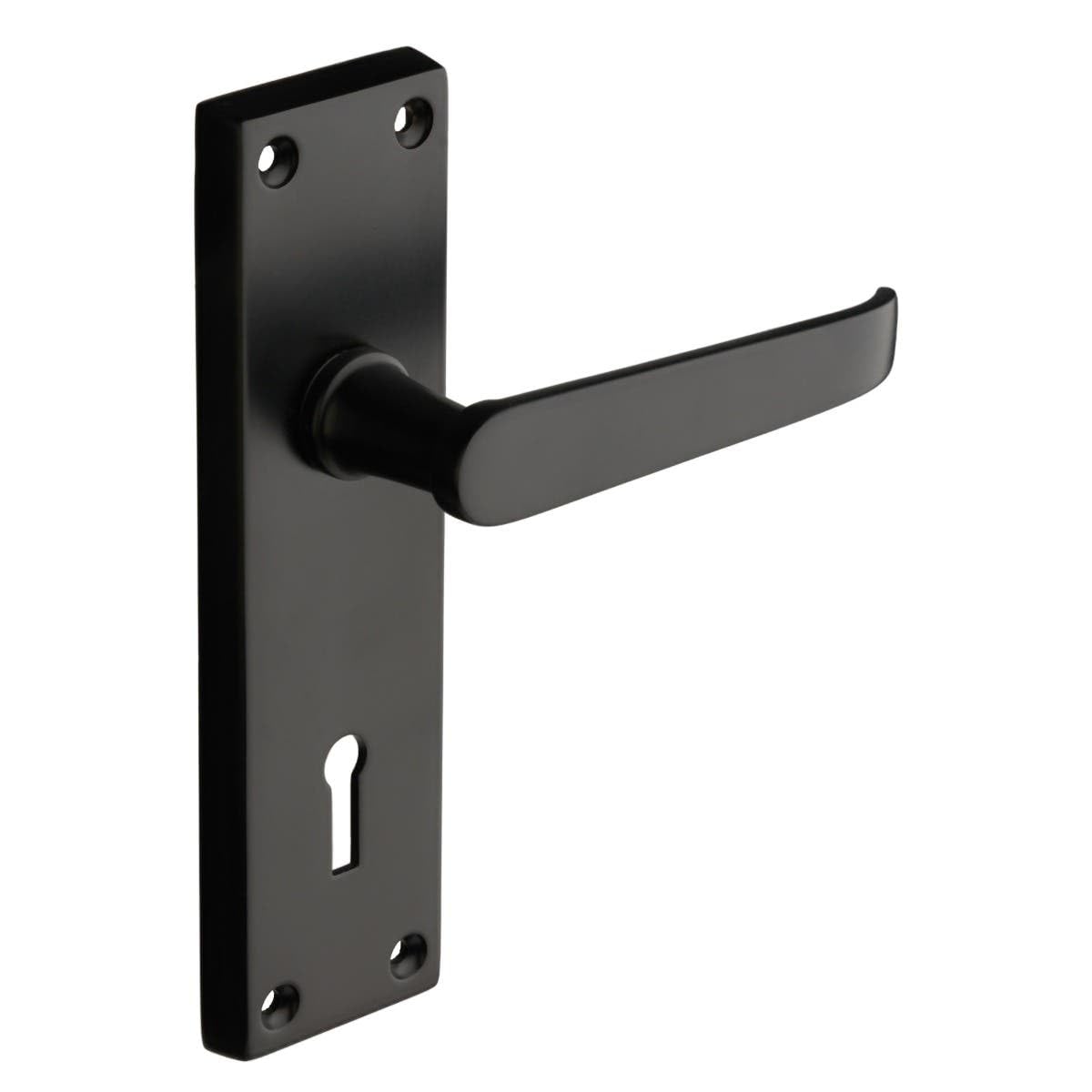 Designer Levers - Victorian Straight Lever Door Handles - Matt Black - 1 Pair - Latch Door Handle - Interior Use - Locking Door Handle